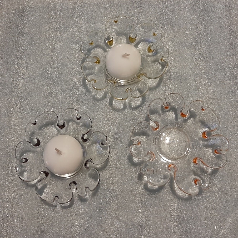 3 "Flower" candle votives